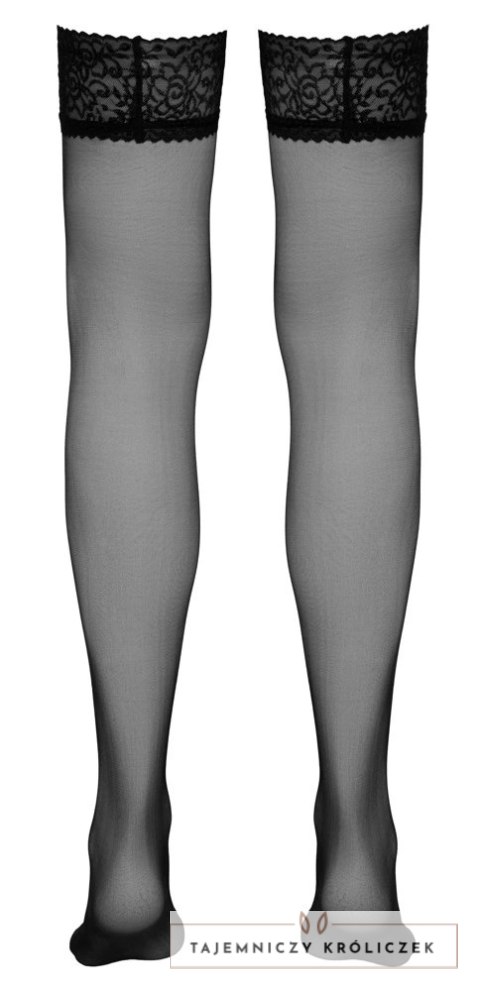 Cottelli Legwear Pończochy Klasyczne z Koronką Czarny Oeko-Tex Cottelli