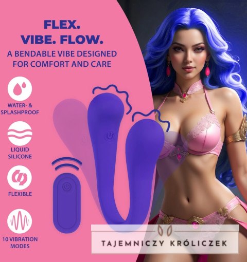 Loveline FlexiVibe Fioletowy - Podwojny Model Zdalnie Sterowany Loveline by Shots