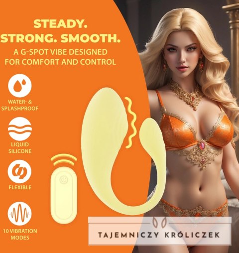 Loveline G-Spot Remote Control Vibe żołty - 10 trybow, model C-shape Loveline by Shots
