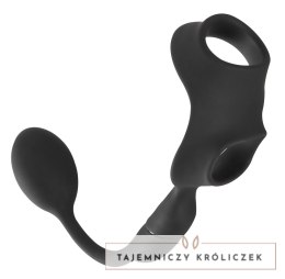 Rebel RC System - Pierścień Intymny z Wibrującą Wtyczką, Czarny, 33 cm Rebel