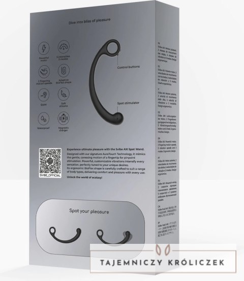 SVibe AXI Spot Wand Granito Black - Technologia AuraTouch, Ergonomiczny Snail Vibe