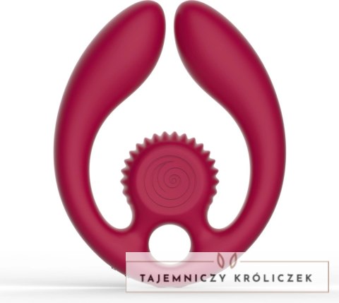 SVibe GIZI Duo Burdeos - Anatomiczny Stymulator Podwojny dla Par z Pilotem Snail Vibe