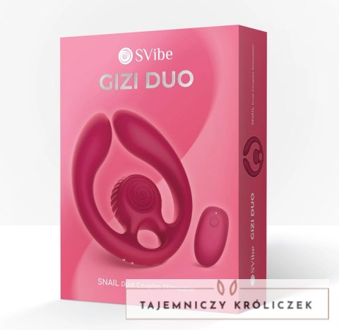 SVibe GIZI Duo Burdeos - Anatomiczny Stymulator Podwojny dla Par z Pilotem Snail Vibe