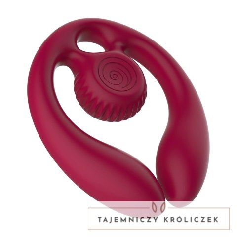 SVibe GIZI Duo Burdeos - Anatomiczny Stymulator Podwojny dla Par z Pilotem Snail Vibe