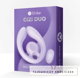 SVibe GIZI Duo - podwojny stymulator dla par, liliowy, pilot bezprzewodowy Snail Vibe