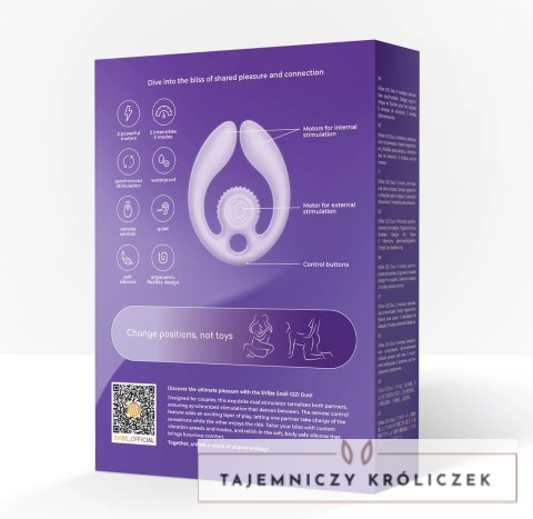 SVibe GIZI Duo - podwojny stymulator dla par, liliowy, pilot bezprzewodowy Snail Vibe