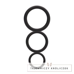 Shots Toys Pierścień silikonowy okrągły 3 rozmiary czarny Shots Toys