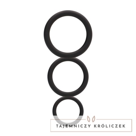 Shots Toys Pierścień silikonowy okrągły 3 rozmiary czarny Shots Toys