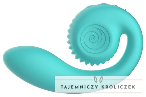 Snail Vibe Gizi turkusowy - wibrator z elastycznym systemem duo 19 cm Snail Vibe