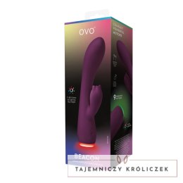 Ovo Beacon Violet - Wibrujący masażer dwusilnikowy, LED, silikon OVO