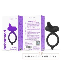 B Swish bcharmed Basic Black - silikonowy wodoodporny pierścień wibrujący B Swish