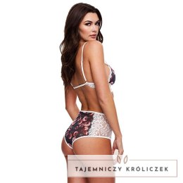 Baci Komplet Koronkowy Kwiatowy z Figiami S/M White Label Baci Lingerie