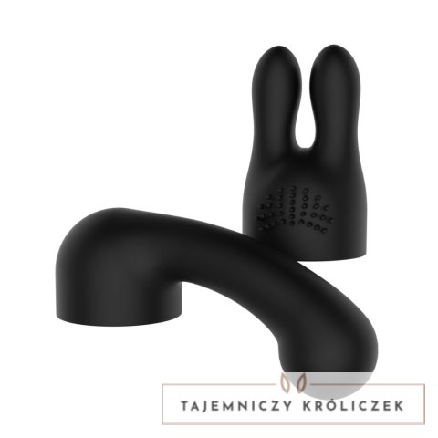 Bodywand Curve Accessory Black - zestaw końcowek do masażera, czarny Bodywand