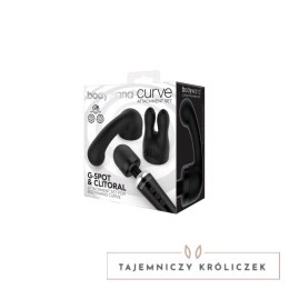 Bodywand Curve Accessory Black - zestaw końcowek do masażera, czarny Bodywand