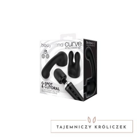Bodywand Curve Accessory Black - zestaw końcowek do masażera, czarny Bodywand