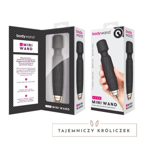 Bodywand Luxe Mini Wand Black - kompaktowy masażer z 7 trybami Bodywand