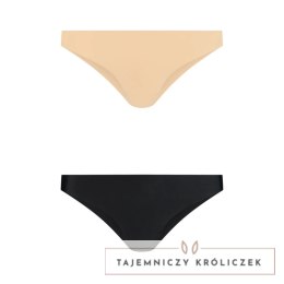 Bye Bra Invisible Brazilian majtki bezszwowe Nude + Black XXL 2 szt. Bye Bra