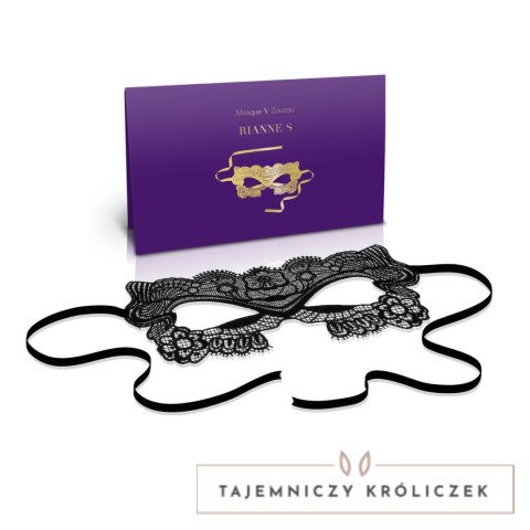 Rianne S Soiree Mask V Zouzou maska wenecka aksamitna czarna Rianne S