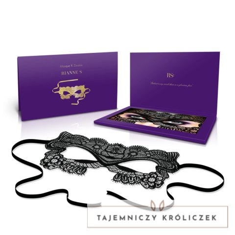 Rianne S Soiree Mask V Zouzou maska wenecka aksamitna czarna Rianne S