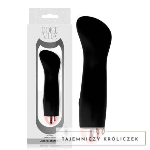 Dolce Vita Wibrator Akumulatorowy 7 Trybow Czarny Silikon 12,5cm DOLCE VITA