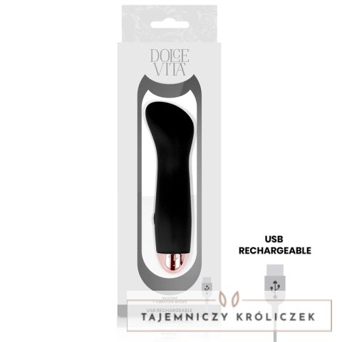 Dolce Vita Wibrator Akumulatorowy 7 Trybow Czarny Silikon 12,5cm DOLCE VITA