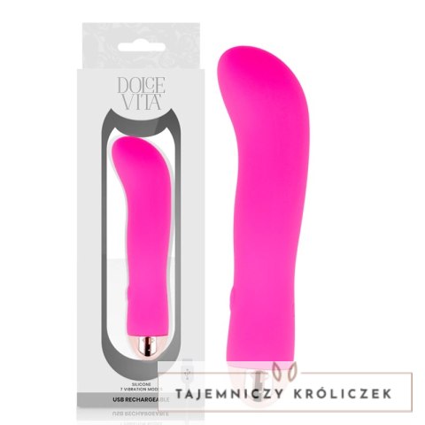 Dolce Vita Wibrator Akumulatorowy 7 Trybow Rożowy 13,2 cm USB DOLCE VITA