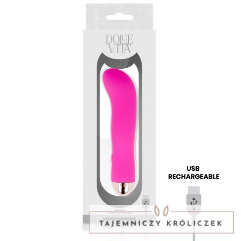Dolce Vita Wibrator Akumulatorowy 7 Trybow Rożowy 13,2 cm USB DOLCE VITA
