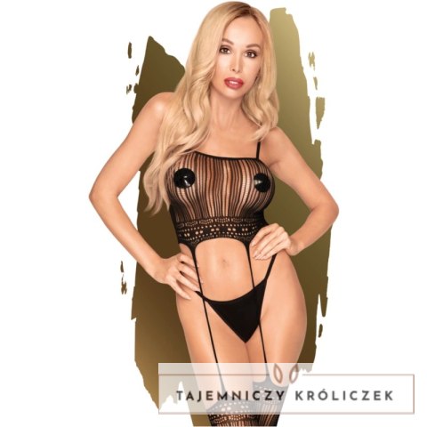 Penthouse Sex Dealer Bodystocking S/L - siateczkowy kostium, czarny PENTHOUSE