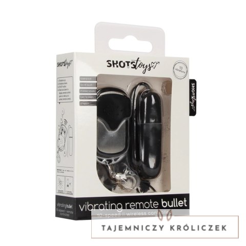 Shots VibraPlay Bullet - Model z pilotem, 10 trybow, czarny Shots Toys