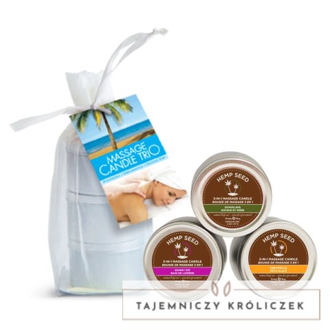 Earthly Body Candle Trio zestaw świec do masażu 3x57g zapachowe Earthly body