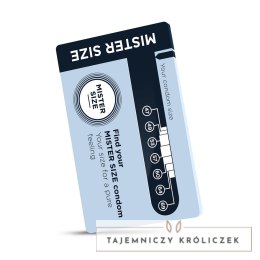 My.Size Przewodnik po rozmiarach prezerwatyw - Wersja angielska, broszura Mister Size