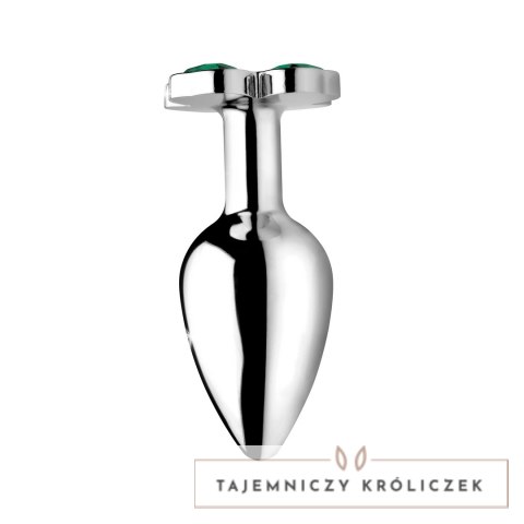 XR Brands Clover Small - Metalowy korek intymny z motywem koniczyny XR Brands