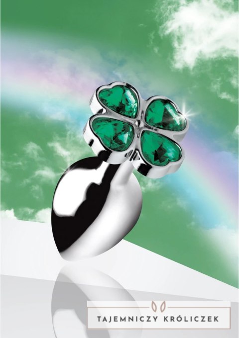 XR Brands Clover Small - Metalowy korek intymny z motywem koniczyny XR Brands