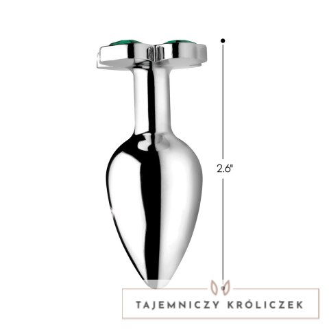 XR Brands Clover Small - Metalowy korek intymny z motywem koniczyny XR Brands