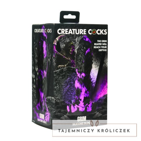 XR Brands Grim fioletowo-czarny model silikonowy z teksturą XL XR Brands
