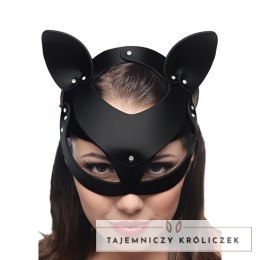 XR Brands Leather Cat Mask - Regulowana maska z naturalnej skory XR Brands