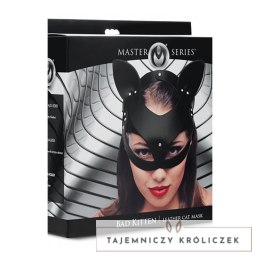 XR Brands Leather Cat Mask - Regulowana maska z naturalnej skory XR Brands