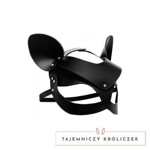 XR Brands Leather Cat Mask - Regulowana maska z naturalnej skory XR Brands
