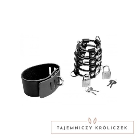 XR Brands - pas intymny z regulacją, skorzane paski, metalowa konstrukcja XR Brands