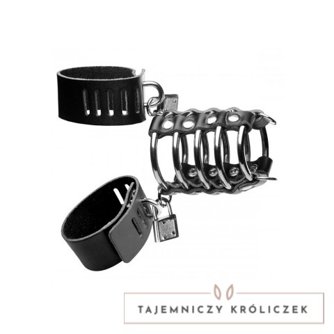 XR Brands - pas intymny z regulacją, skorzane paski, metalowa konstrukcja XR Brands