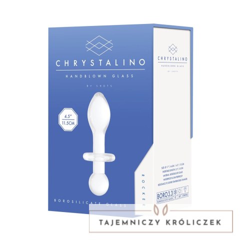 Christalino Rocker szklany korek analny borokrzemianowy, ręcznie wykonany Chrystalino by Shots