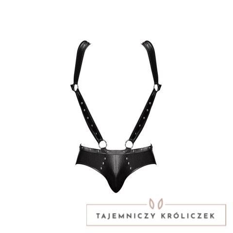 Male Power LXL Jockstrap z szelkami i metalowymi elementami czarny Male Power