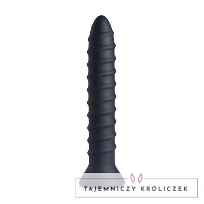 XR Brands Master Series Power Screw Spiralny wibrator silikonowy czarny XR Brands
