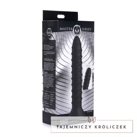 XR Brands Master Series Power Screw Spiralny wibrator silikonowy czarny XR Brands
