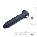 XR Brands Master Series Power Screw Spiralny wibrator silikonowy czarny XR Brands