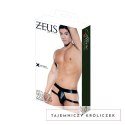 Allure Double Strap Wet Look - Męskie majtki z perforacją, czarne Allure