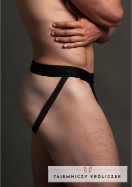 Allure Men L/XL - Koronkowe slipy męskie z otwartym tyłem, czarne Allure