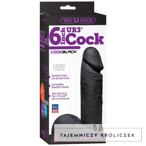 Doc Johnson Code Black Vac-U-Lock 15cm nakładka UR3 z anatomiczną podstawą Doc Johnson
