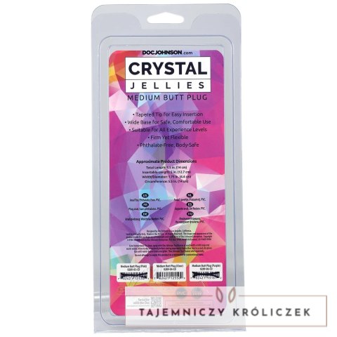 Doc Johnson Crystal Jellies Medium Plug - elastyczny korek średni Doc Johnson