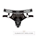 Male Power Diamond Mesh Jock Ring LXL z otwartym tyłem czarny Male Power